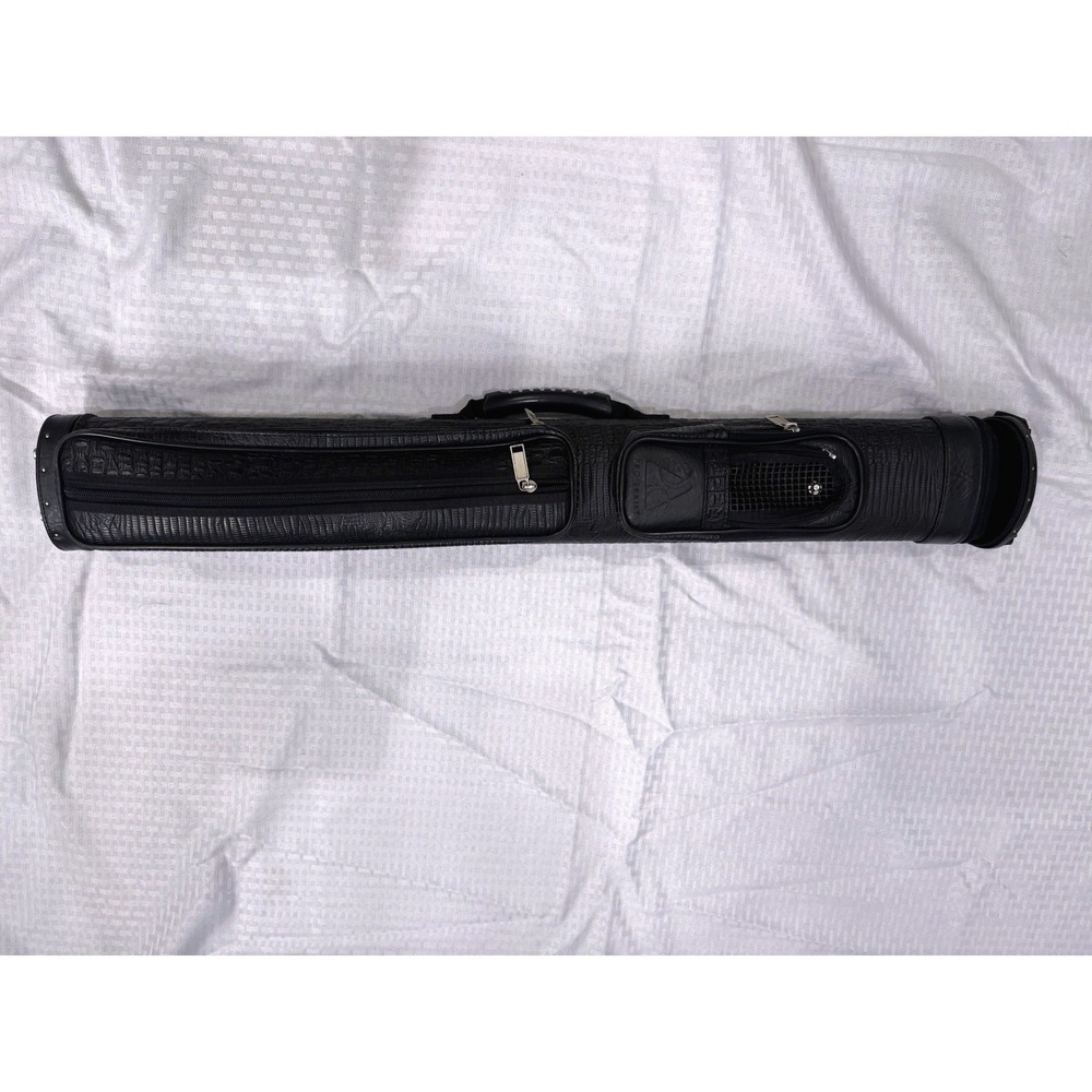 Pro Series Billiards Cue Case Hard Shell Black Faux Alligator Multiple Cues